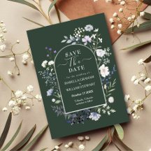 Chic Botanical Watercolor Wildflower Save the Date