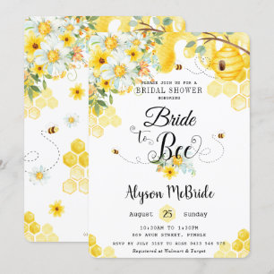 Convites Chic Bride para Chá de panela Floral Amarelo de B