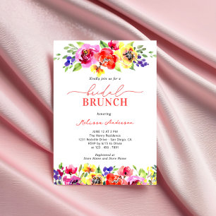 Convites Chic Bright Colorful Floral Bridal Brunch