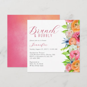 Convites Chic Brunch e Bubble Floral Chá de panela