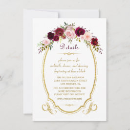 Convites Chic Burgundy Marsala - Detalhes do Casamento outo