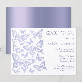 Convites Chic Butterfly | Lavanda Roxo do Gênero