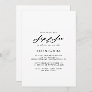 Convites Chic Calliographic Sip and See