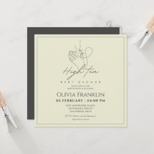 Convites Chic, chá de fraldas de festa de chá