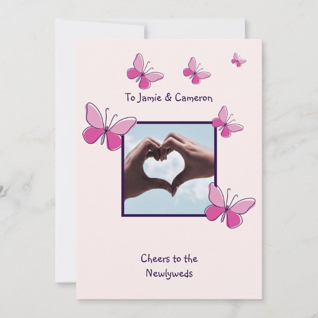 Convites Chic Cheers to the Newlyweds Parabéns Card (Frente)
