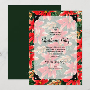 Convites Chic Christmas Poinsettia e Faux Vellum