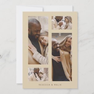 Convites Chic Collage Minimalista Trendy Wedding 4 Fotos