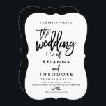 Convites Chic - Concurso de Casamento com Letra de Mão<br><div class="desc">Selecione uma forma recortada,  papel texturizado ou um papel ultra grosso para um toque e um toque especiais extras.</div>