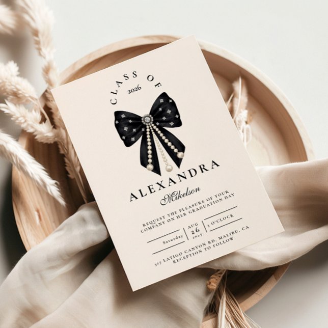 Convites Chic Coquette Graduation Celebration (Criador carregado)