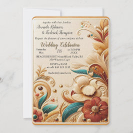 Convites Chic, Cremes Elegantes e textura de flores de cour