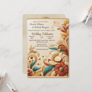 Convites Chic, Cremes Elegantes e textura de flores de cour