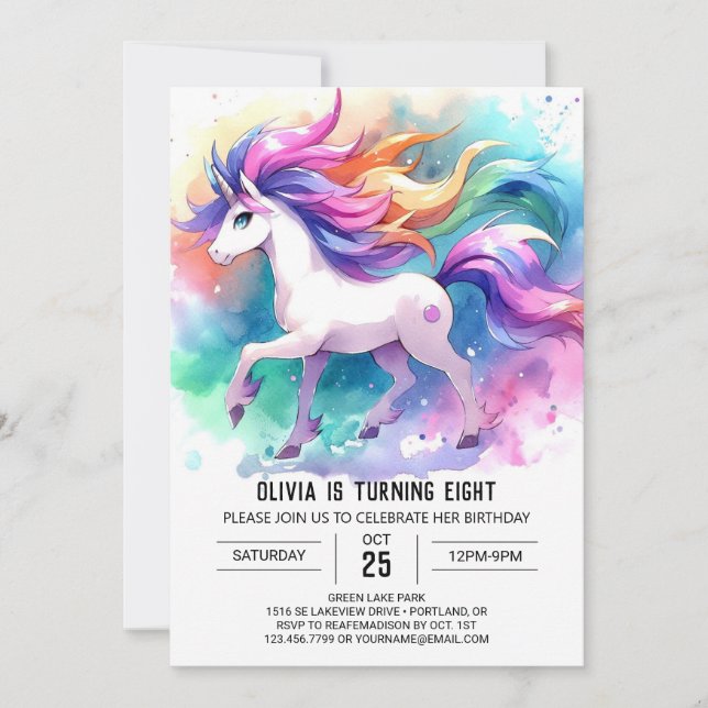 Convites Chic Digital Horse Birthday (Frente)