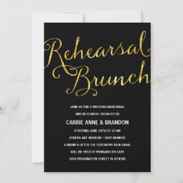 Convites Chic Dourado e Black Retest Brunch