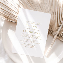 Chic Dourado Typografia Bat Mitzvah