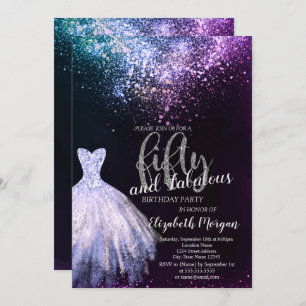 Convites Chic Dress Confetti 50ª Festa de aniversário