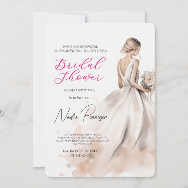 Convites Chic Dressed for the Occasion Bridal Shower Party (Frente)