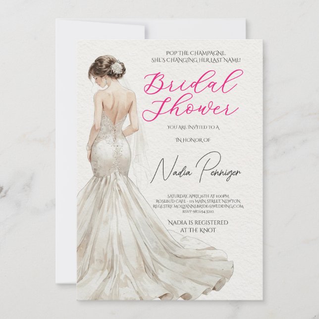 Convites Chic Dressed for the Occasion Bridal Shower Party (Frente)