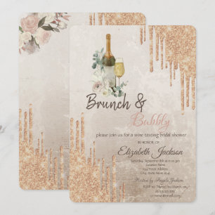 Convites Chic Drips Brunch & Bubbly Chá de Noiva
