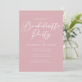 Convites Chic Dusty Rose Pink Bachelorette Party