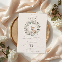 Chic É uma Menina Chá de Bebê Floral Cervo