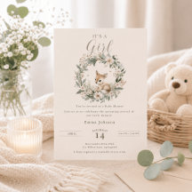 Chic É uma Menina Chá de Bebê Floral Cervo