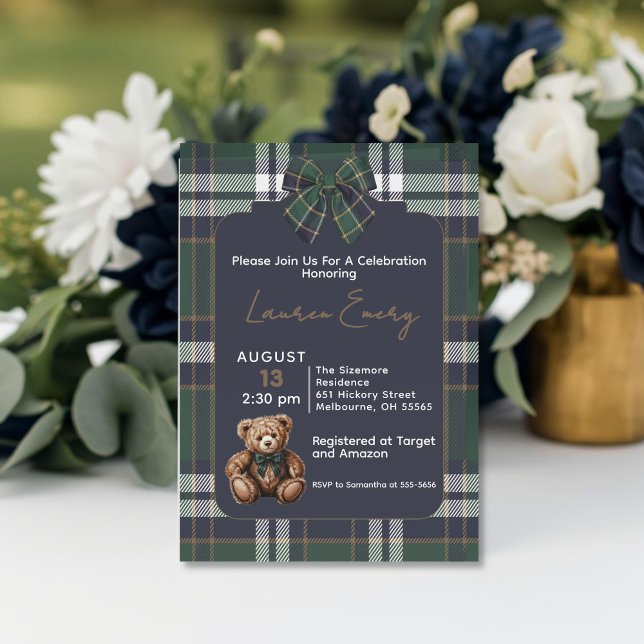 Convites Chic Elegant Fancy Bear R. Lauren theme invitation (Criador carregado)