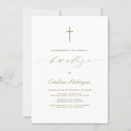 Convites Chic Elegant Invitación De Bautizo Girl Baptism
