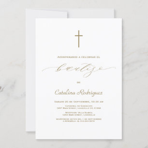 Convites Chic Elegant Invitación De Bautizo Girl Baptism