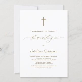 Convites Chic Elegant Invitación De Bautizo Girl Baptism