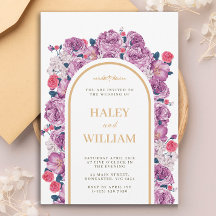 Chic Elegante Floral Roxo Poeirento e Dourado Casa