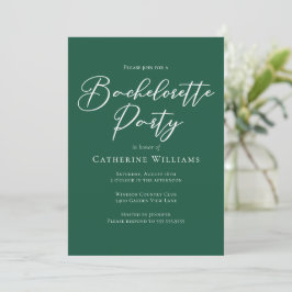 Convites Chic Emerald Green Bachelorette Party