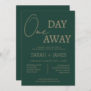 Convites Chic Emerald Green Janta de ensaio um dia longe