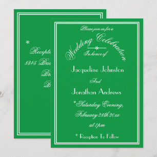 Convites Chic Emerald Green Names Date Elegante Weding