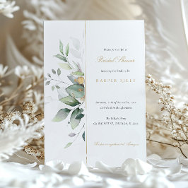 Convites Chic Eucalyptus e Chá de panela Dourado