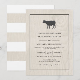 Convites Chic Farmhouse | Madeira branca com Casamento de V