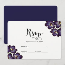 Chic Feminino Roxo Floral Rsvp Casamento