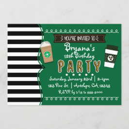 Convites Chic Festa de Aniversário Frap Coffee