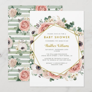 Convites Chic Floral Baby Shower