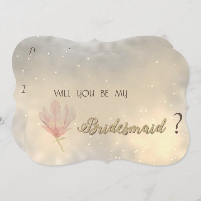 Convites Chic Floral Bridesmaid Card Elegante (Frente/Verso)