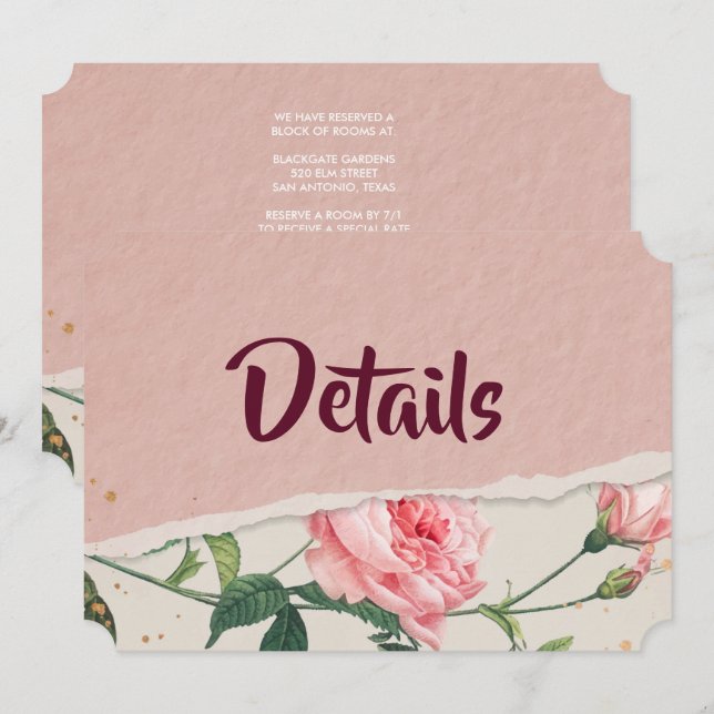 Convites Chic Floral Elegante (Frente/Verso)