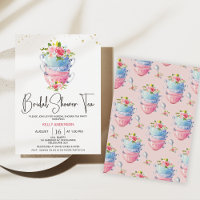Chic Floral Tea Cups Chá de panela do Tea Party