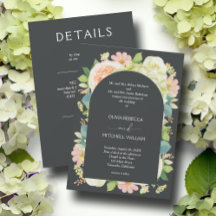 Chic Florals Casamento Escuro Tudo em Um