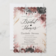 Chic Flores Aquarela Outono Chá de Noiva