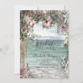 Convites Chic Flores Oceano Chuveiro de Noiva