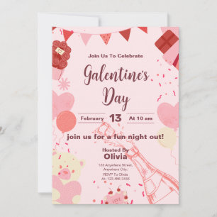 Convites Chic Galentine's Day Celebration card
