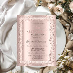 Convites Chic Glitter Frame Rosa Dourada Bat Mitzvah<br><div class="desc">Um convite moderno,  chic e glamouroso com uma imagem brilhante sobre um fundo rosa dourado.</div>