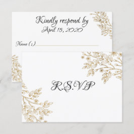 Convites Chic Gold Foil Floral RSVP Card