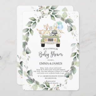Convites Chic Greenerescer Woodland Drive Por Chá de fralda