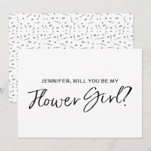 Convites Chic Hand escreveu "Você será minha florista"