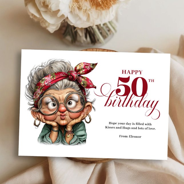 Convites Chic humorous 50th woman card happy birthday (Chic humorous 50th woman card happy birthday)